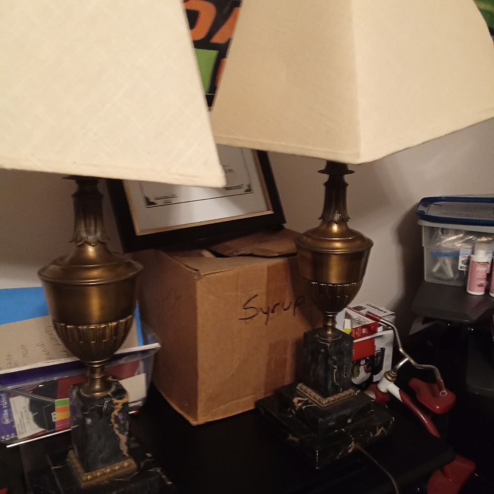 Marble lamp set